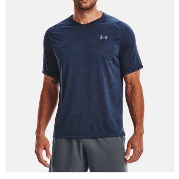 Under Armor Men's Blue The Tech Tee V neck Short Sleeve Work out Size Small - Picture 1 of 9